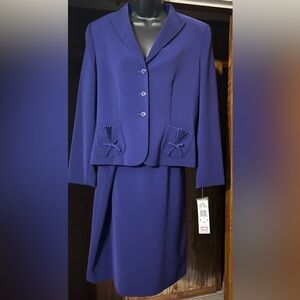 Vintage Le Suit 2PC Purple Skirt Suit Set Size 12 NWT Y2K Church Career